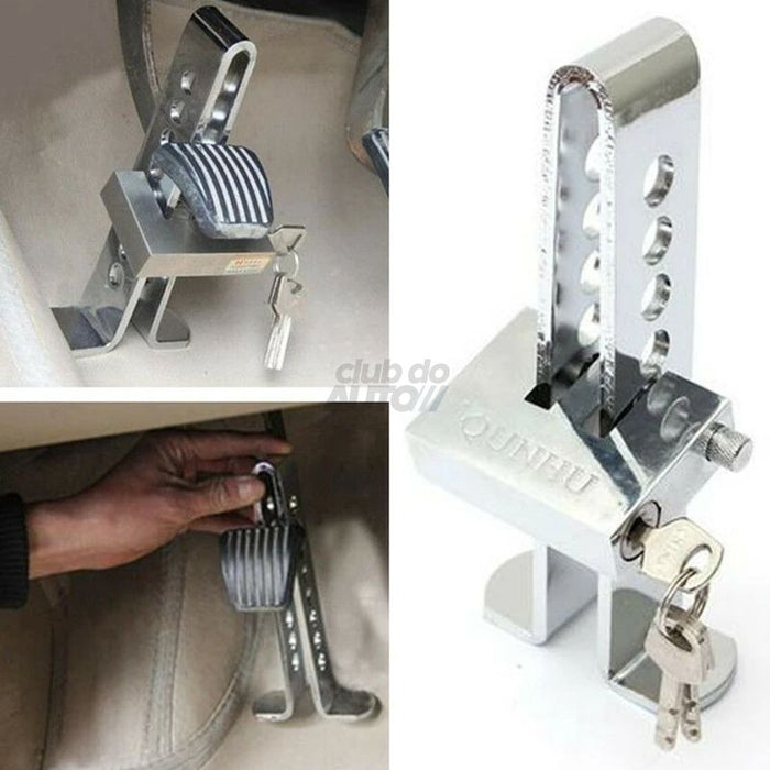 FullLock Trava Antifurto para Carros em Aço Inox Compacta Club do Auto